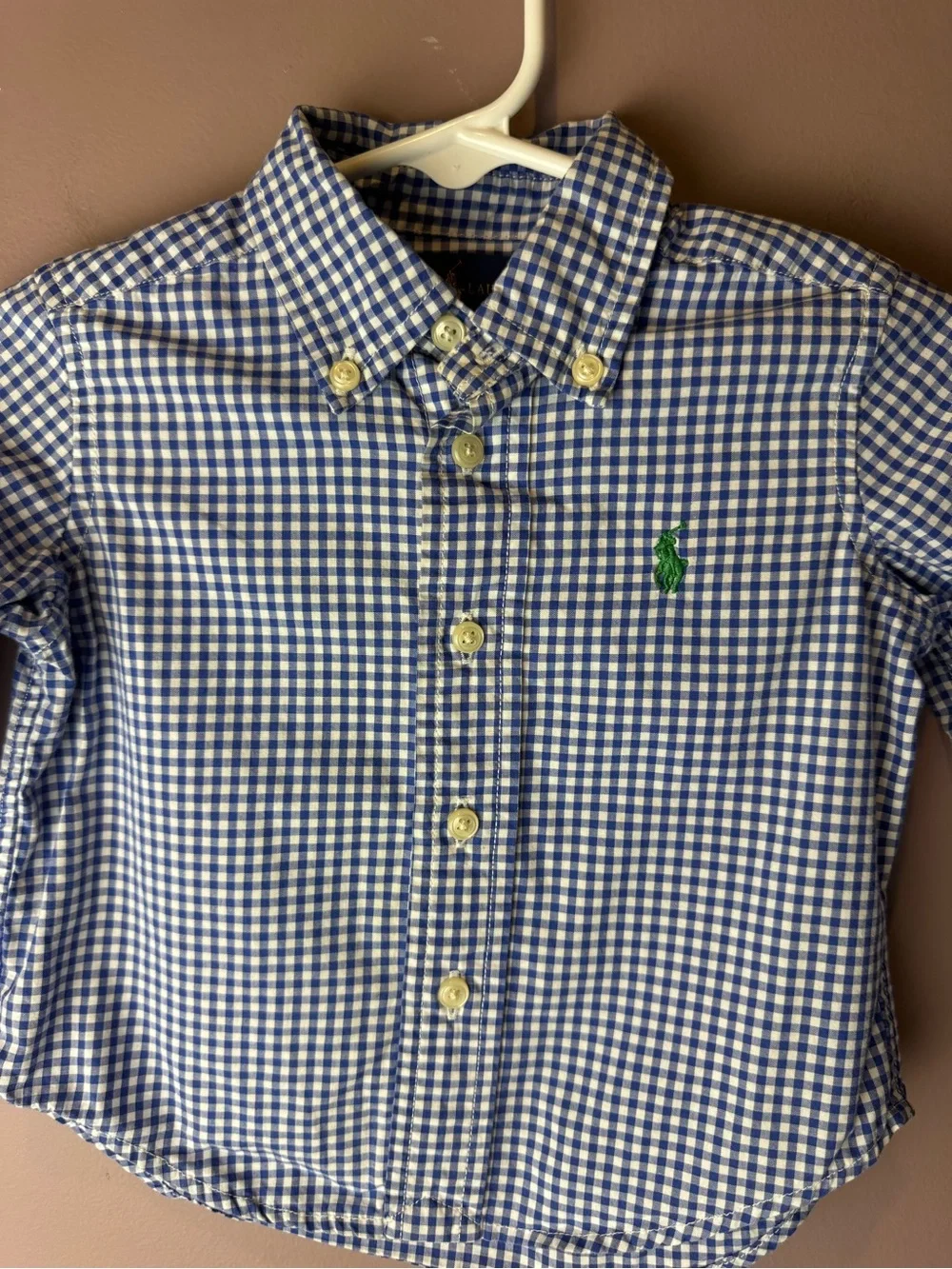 Ralph Lauren Gingham Plaid Shirt 9M